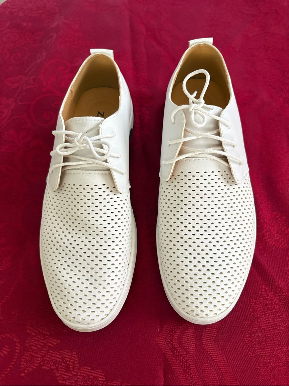 ZZHAP Men's Casual Oxford Shoes Breathable  Fashion  White Sneakers Sz 47 1985-1